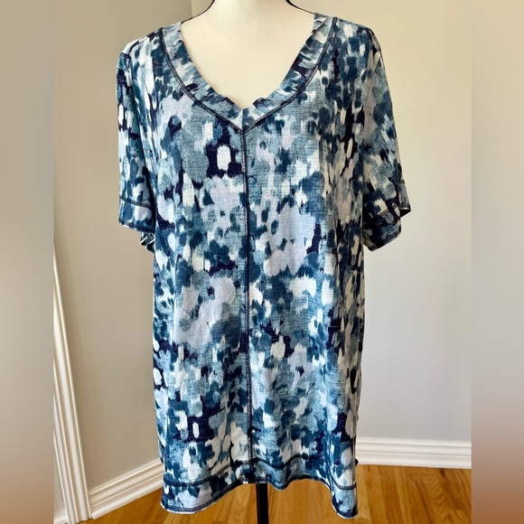 Westbound women's 3X top shades of blue casual office going out cotton modal - Picture 2 of 16